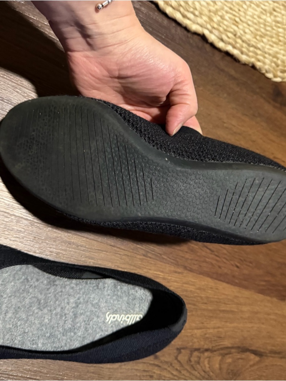 Allbirds Women's Tree Breezer flat knit $109 casual knit black grey spring 8.5 - Picture 4 of 5